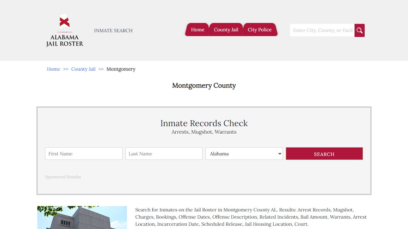 Montgomery County | Alabama Jail Inmate Search